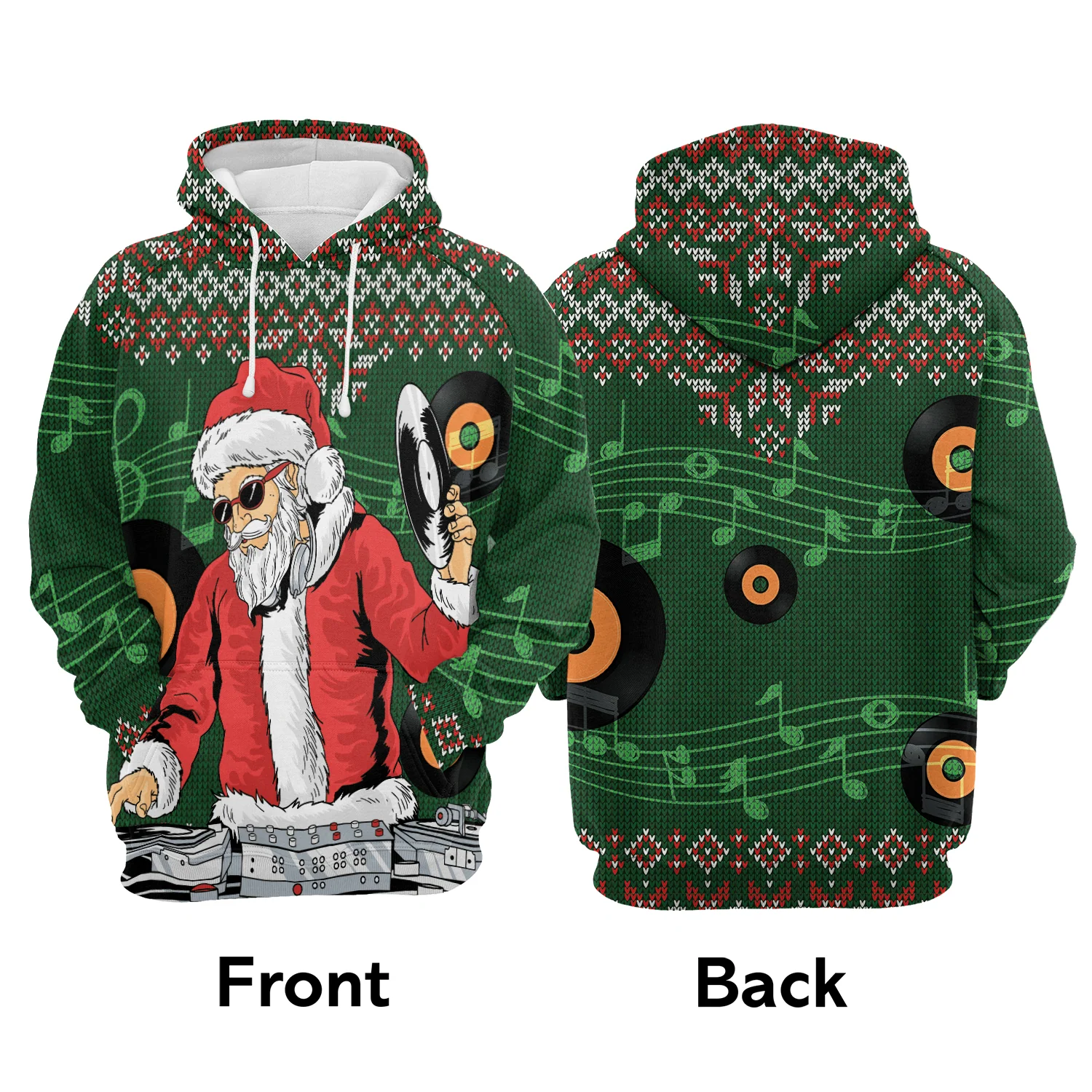 Santa Claus DJ  Pullover Premium Hoodie, Perfect Outfit For Men And Women On Christmas New Year Autumn Winter - Image 2