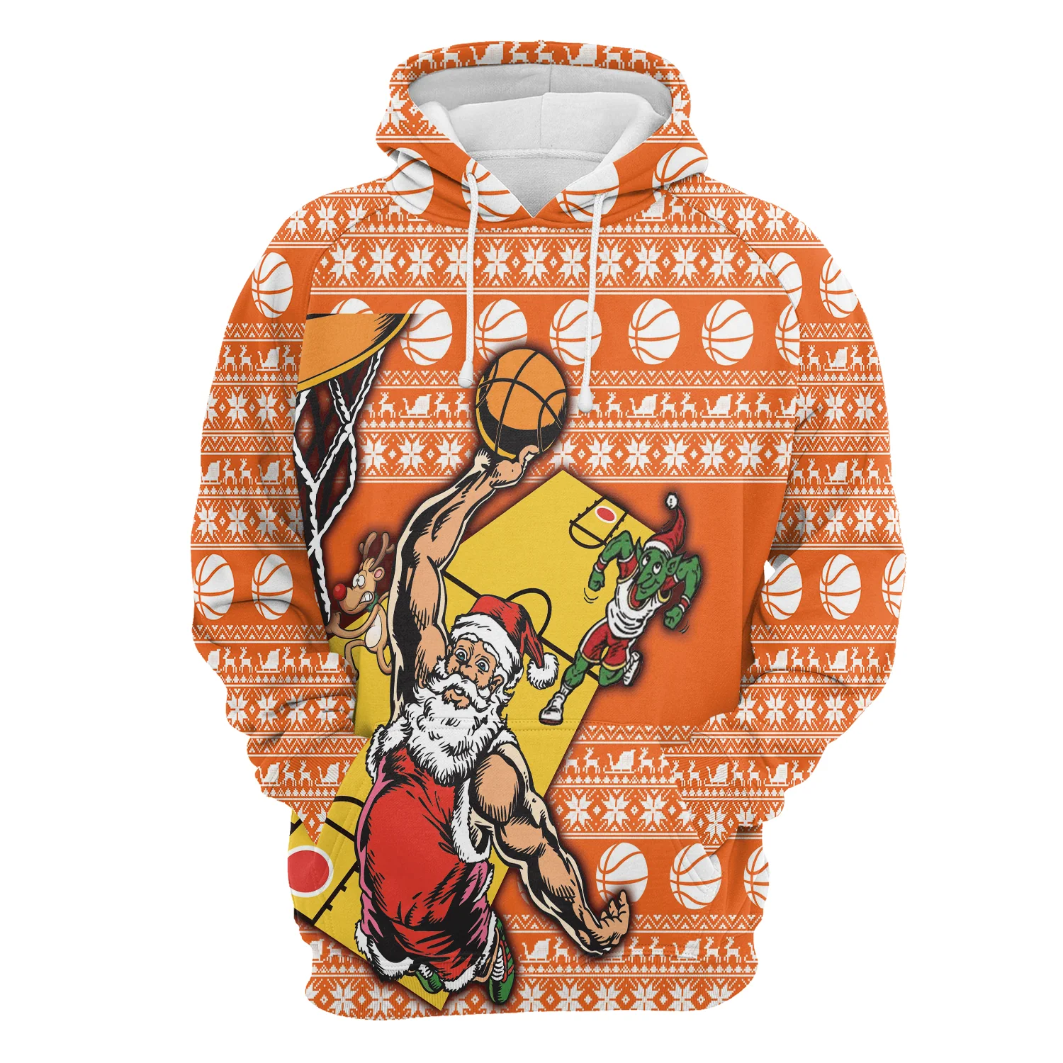 Santa Claus Playing Basketball Pullover Premium Hoodie, Perfect Outfit For Men And Women On Christmas New Year Autumn Winter - Image 2