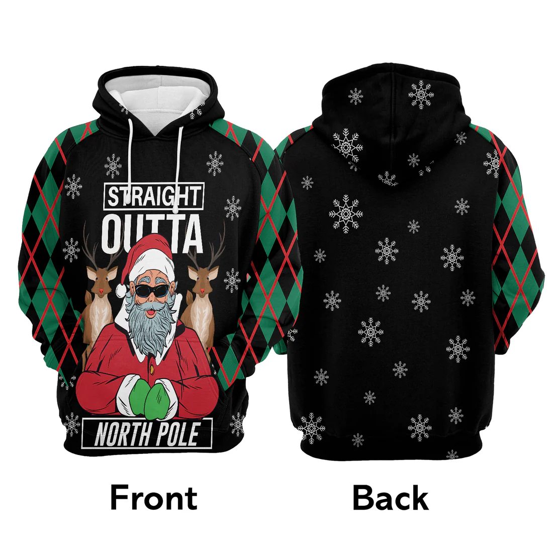 Santa Claus Premium Christmas Hoodie, Santa Claus Straight Outta North Pole Unisex Hoodie For Men & Women - Perfect Gift For Christmas, Friends, Family - Image 3