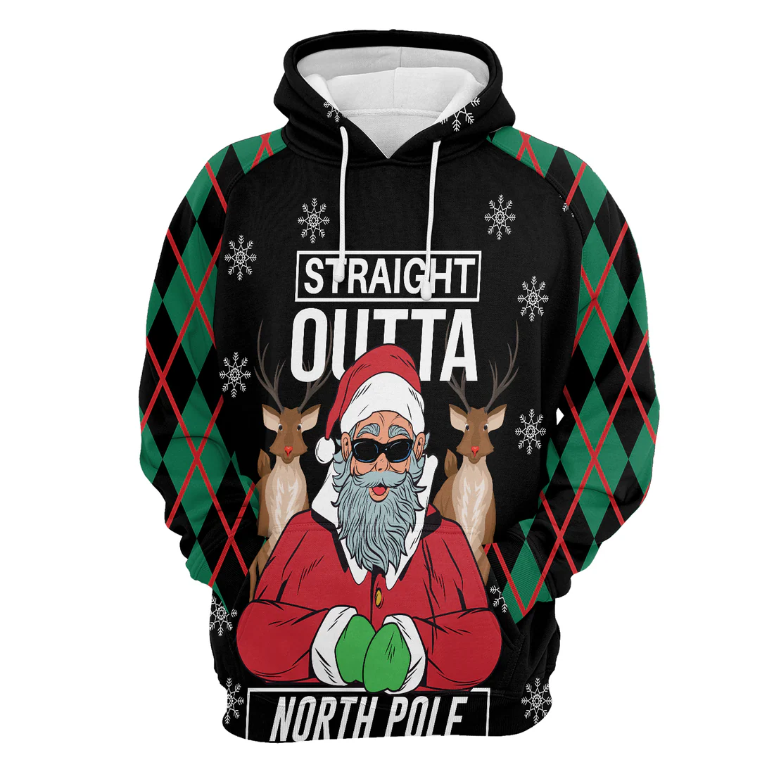 Santa Claus Premium Christmas Hoodie, Santa Claus Straight Outta North Pole Unisex Hoodie For Men & Women - Perfect Gift For Christmas, Friends, Family - Image 4