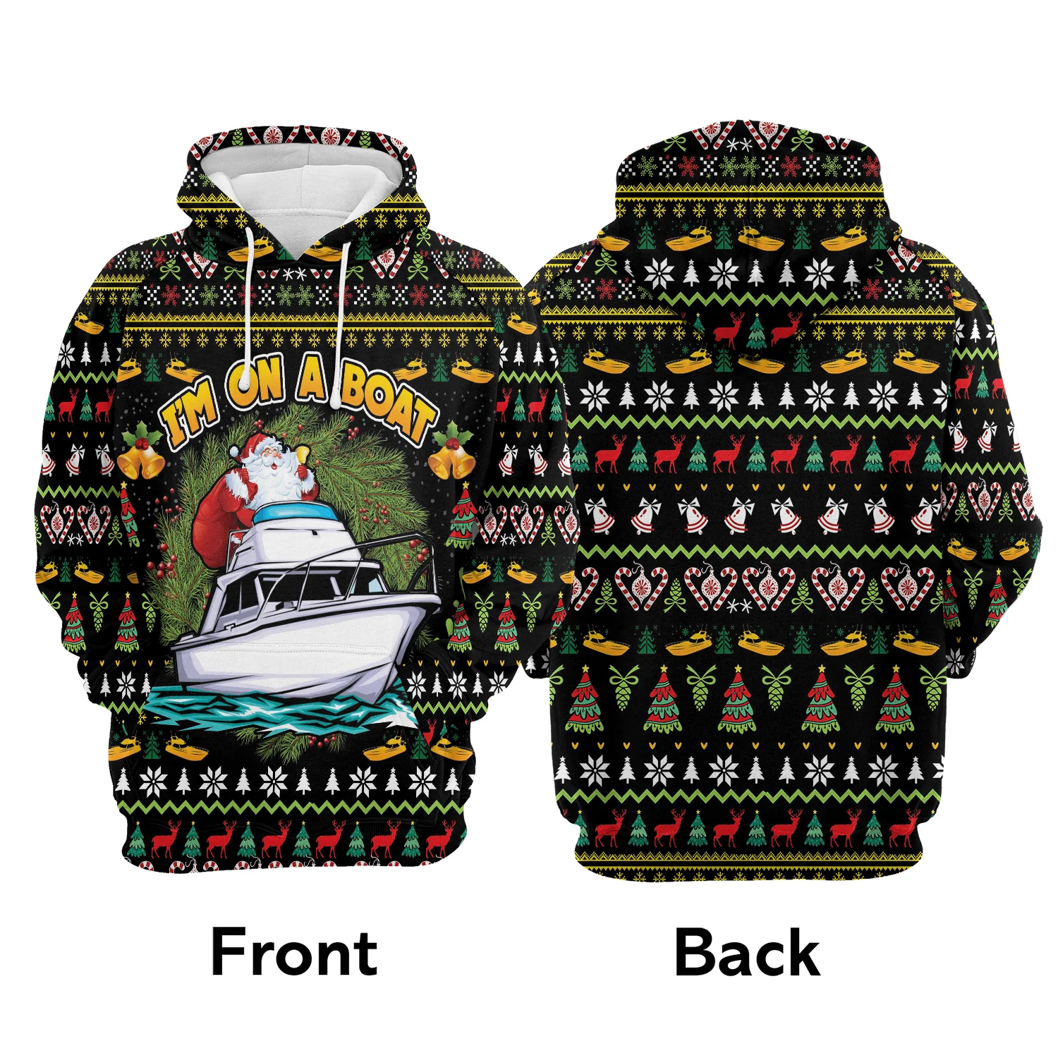 Santa Claus Pullover Premium Hoodie I'm On A Boat, Perfect Outfit For Men And Women On Christmas New Year Autumn Winter
