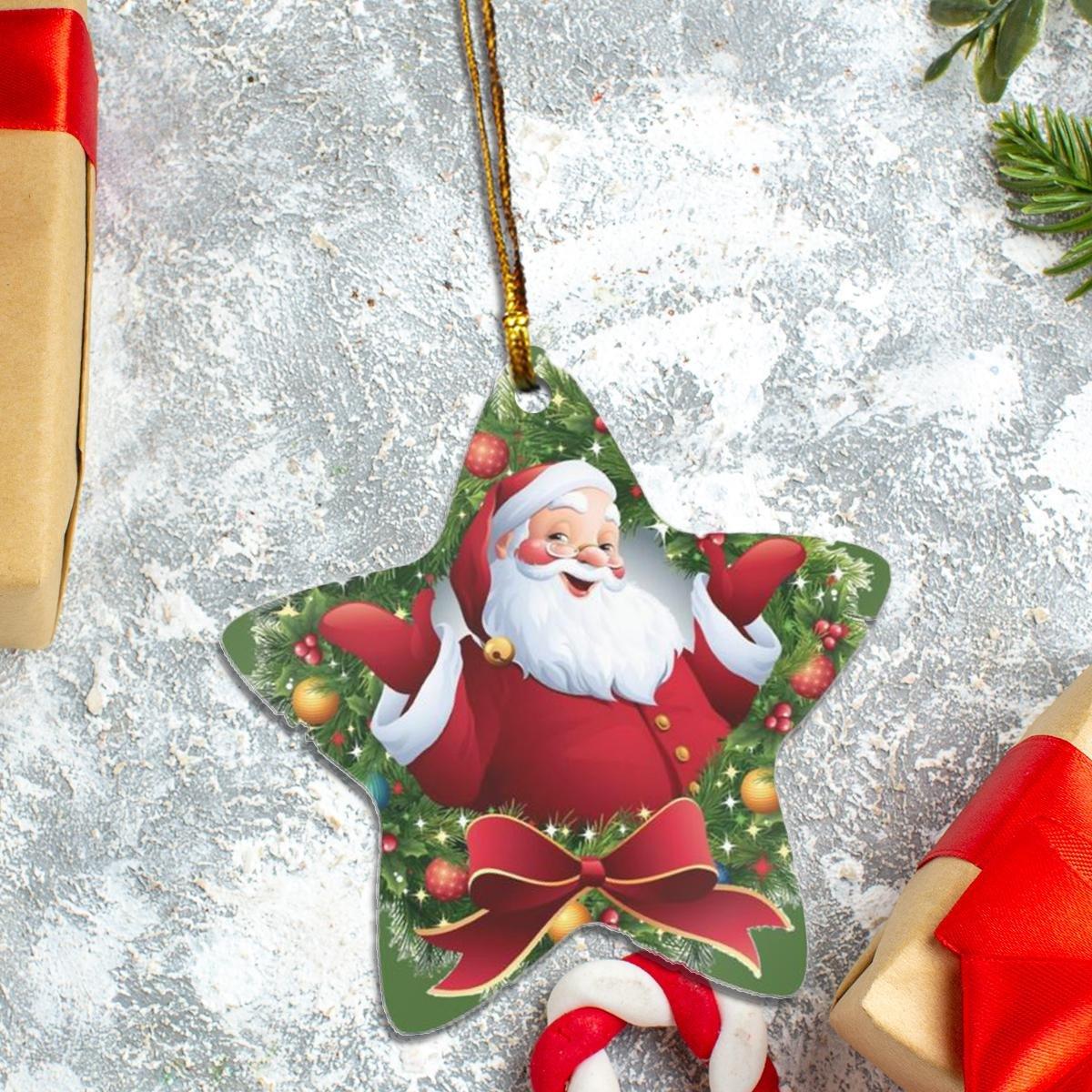 Santa Claus Star Mica Ornament - Image 3
