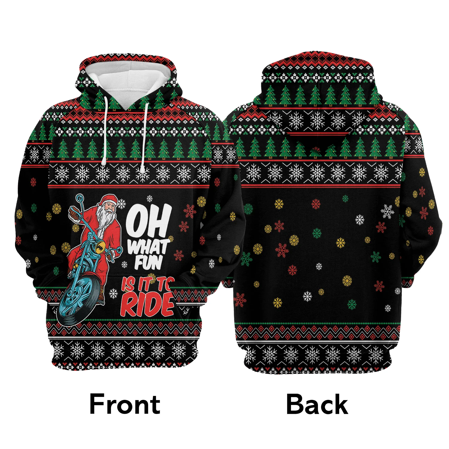 Santa Fun To Ride Pullover Premium Hoodie, Perfect Outfit For Men And Women On Christmas New Year Autumn Winter - Image 2