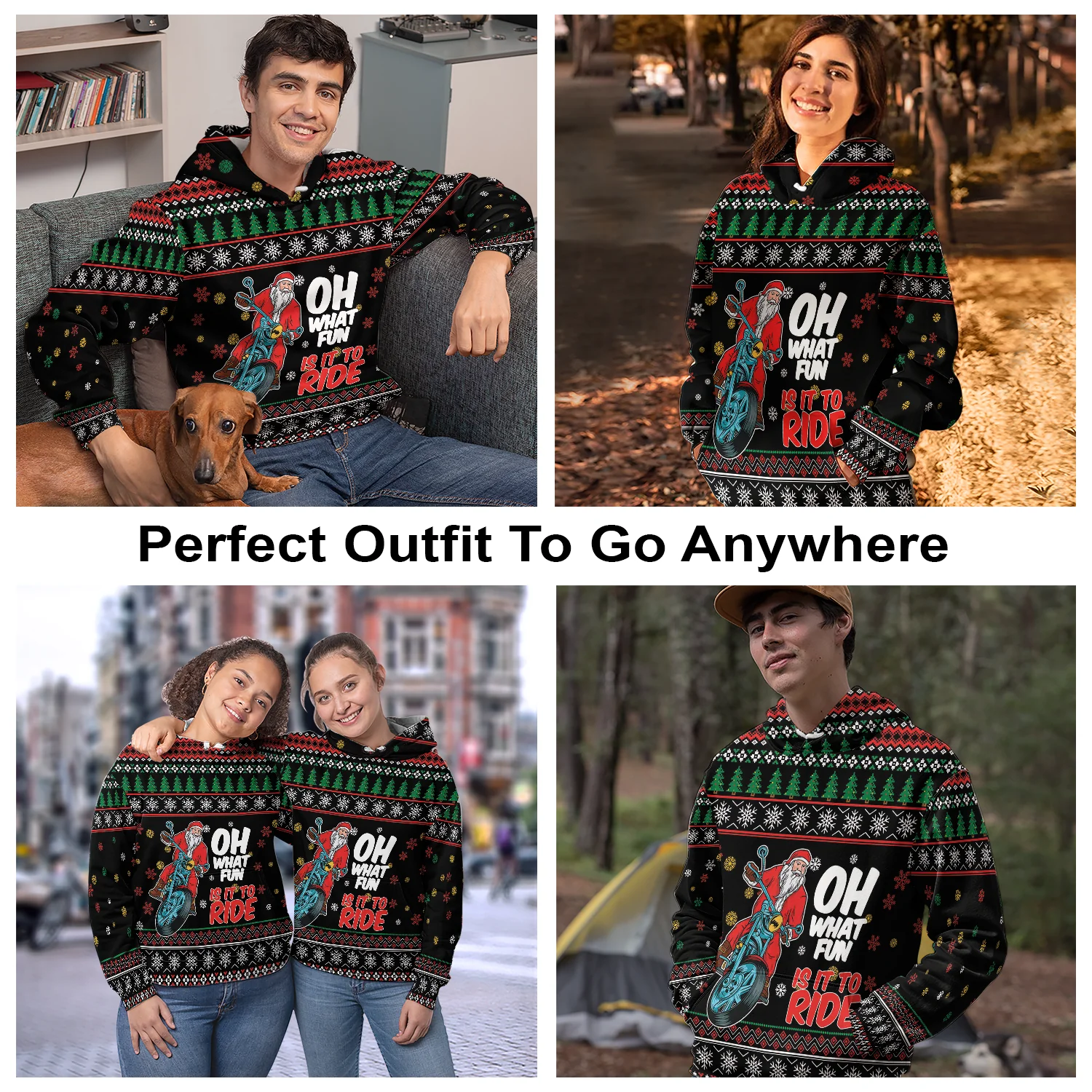 Santa Fun To Ride Pullover Premium Hoodie, Perfect Outfit For Men And Women On Christmas New Year Autumn Winter - Image 3