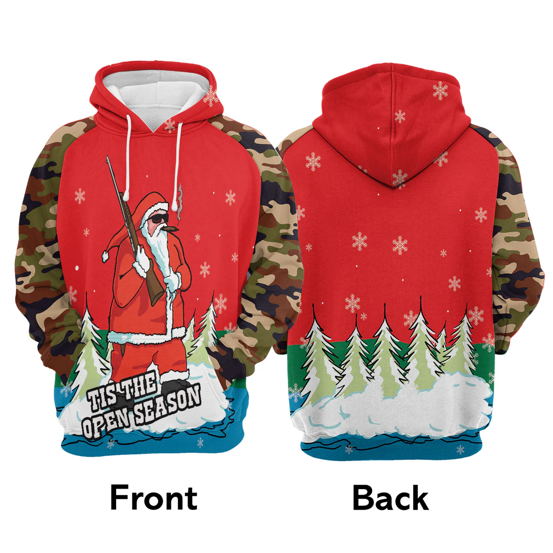 Santa Hunting Premium Christmas Hoodie, Tis The Open Season Unisex Hoodie For Men & Women - Perfect Gift For Christmas, Friends, Family - Image 3