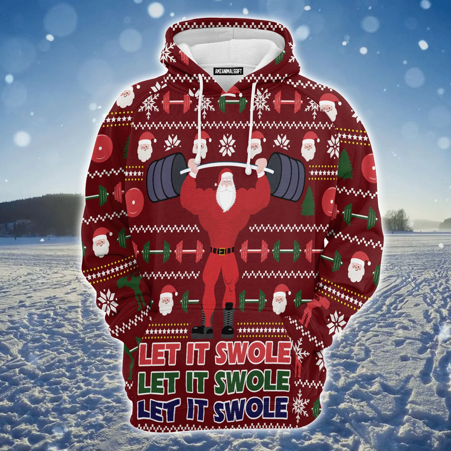 Santa Premium Christmas Hoodie, Let It Swole Unisex Hoodie For Men & Women - Perfect Gift For Christmas, Friends, Family
