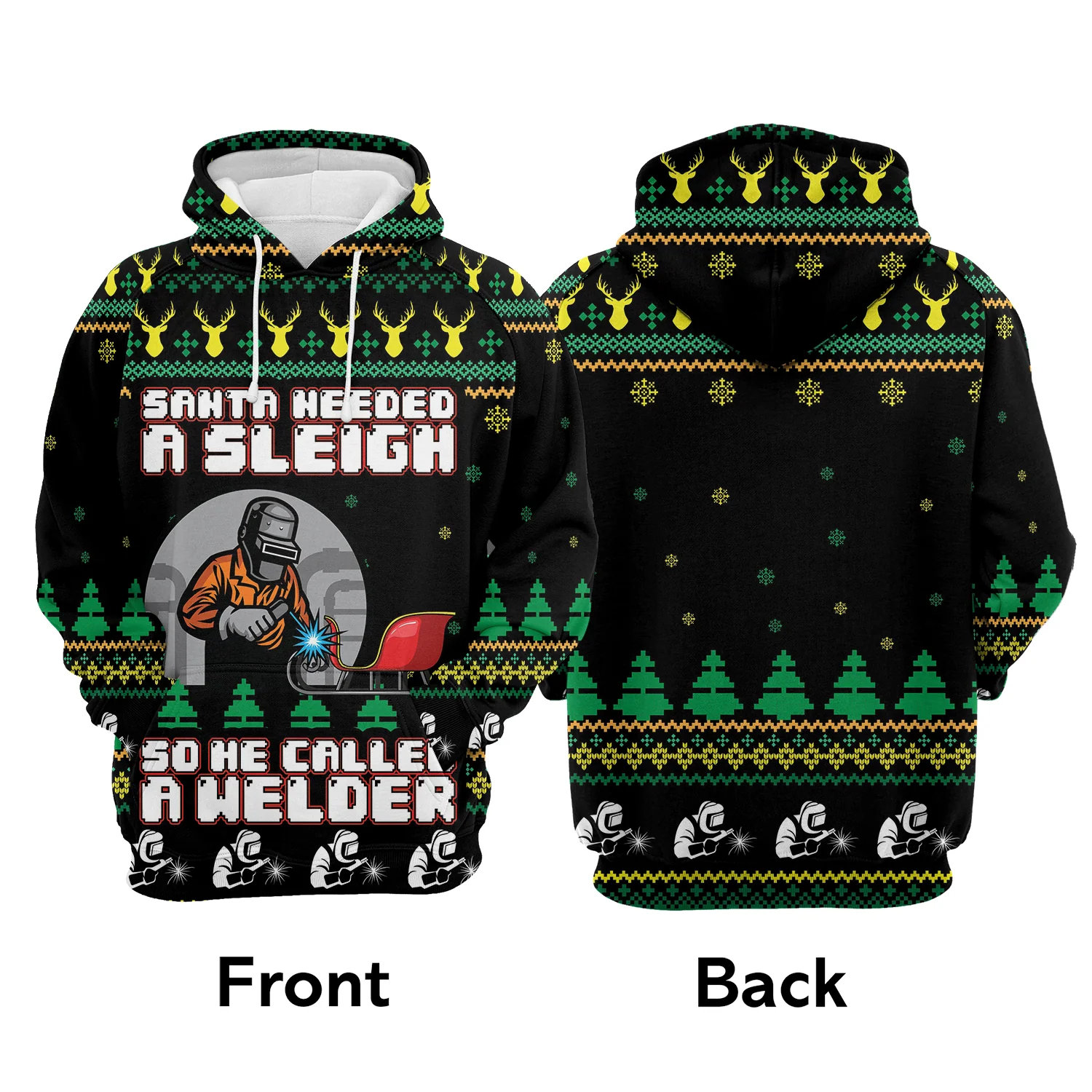 Santa Sleigh Welder Pullover Premium Hoodie Santa Needed A Sleigh, Perfect Outfit For Men And Women On Christmas New Year Autumn Winter