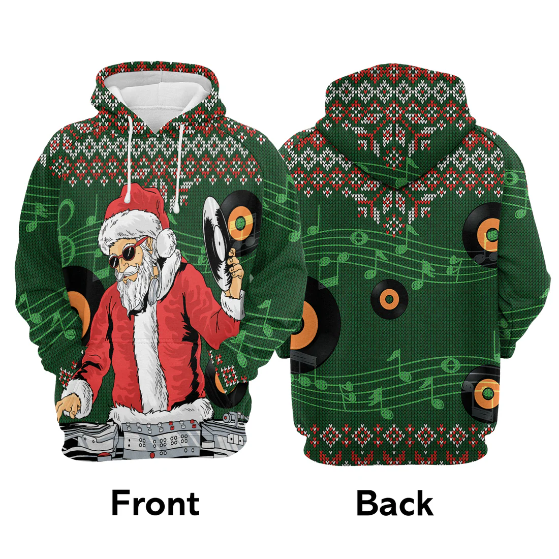 Satan Claus Premium Christmas Hoodie, Satan Claus DJ Christmas Unisex Hoodie For Men & Women - Perfect Gift For Christmas, Friends, Family - Image 3