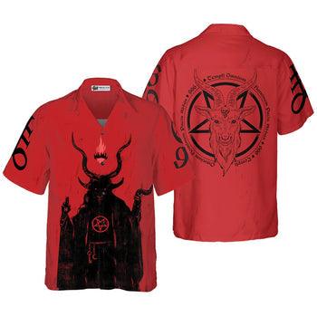 Satanic Demon Goat Hawaiian Shirt - Perfect Gift For Lover, Friend, Family - Image 2