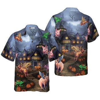 Scary Pigs Can Fly Hawaiian Shirt - Perfect Gift For Lover, Friend, Family - Image 2