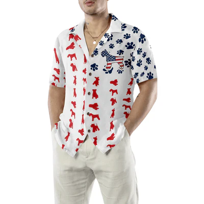 Schnauzer American Flag Hawaiian Shirt, Schnauzer Aloha Shirt For Men - Perfect Gift For Schnauzer Lovers, Husband, Boyfriend, Friend, Family - Image 4