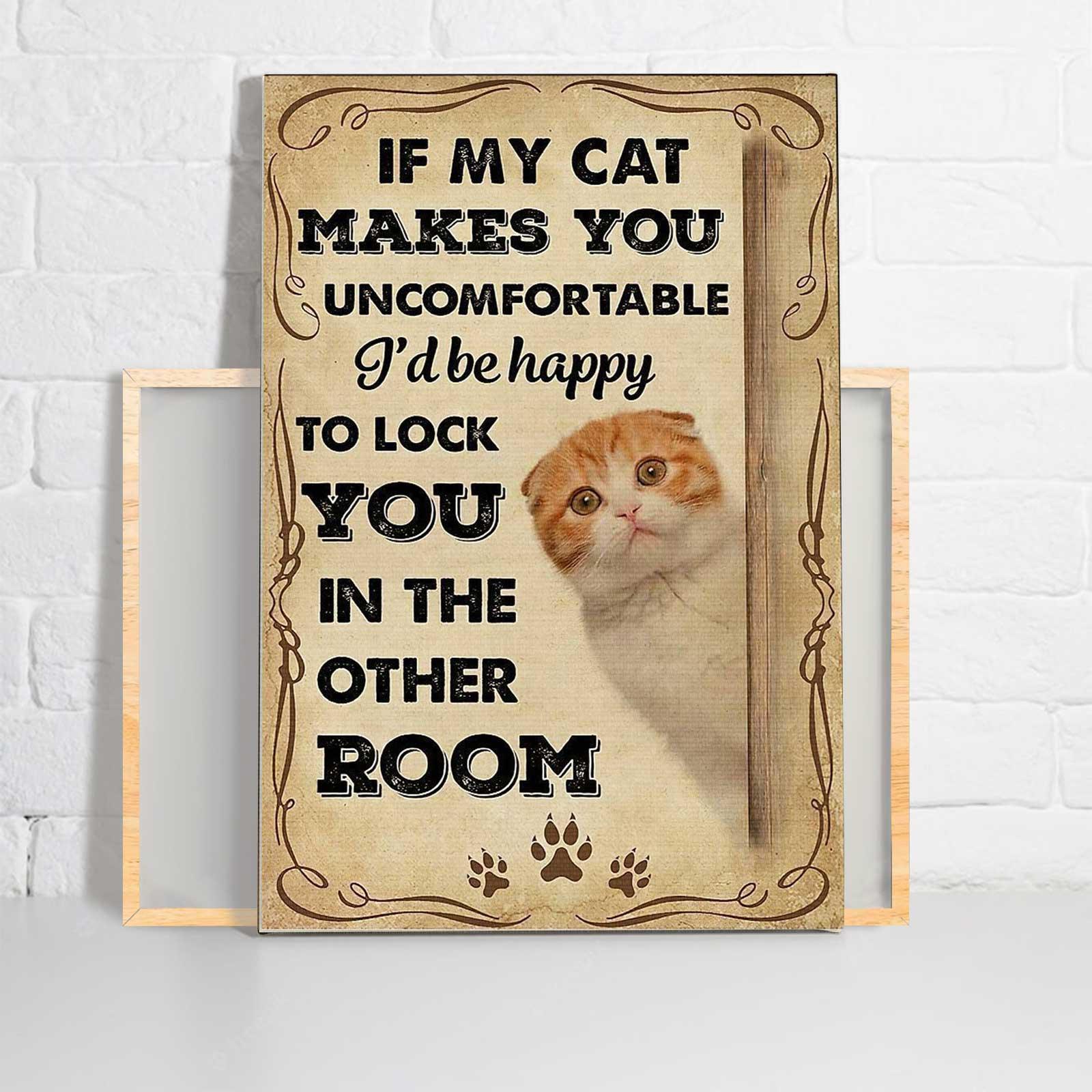 Scottish Portrait Canvas - Cat, Fold If My Cat Makes You Uncomfortable - Gift For Cat Lovers, Family, Friends Portrait Canvas, Wall Decor Visual Art - Image 2