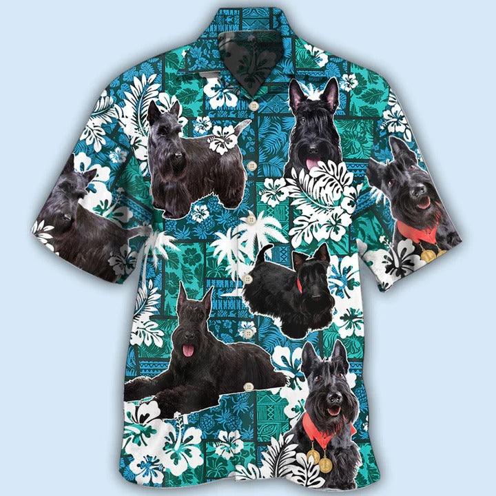 Scottish Terrier Aloha Hawaii Shirt - Scottish Terrier Dog Lovely Tribal Tropical Style Hawaiian Shirt For Summer - Perfect Gift For Dog Lovers, Friend, Family - Image 2