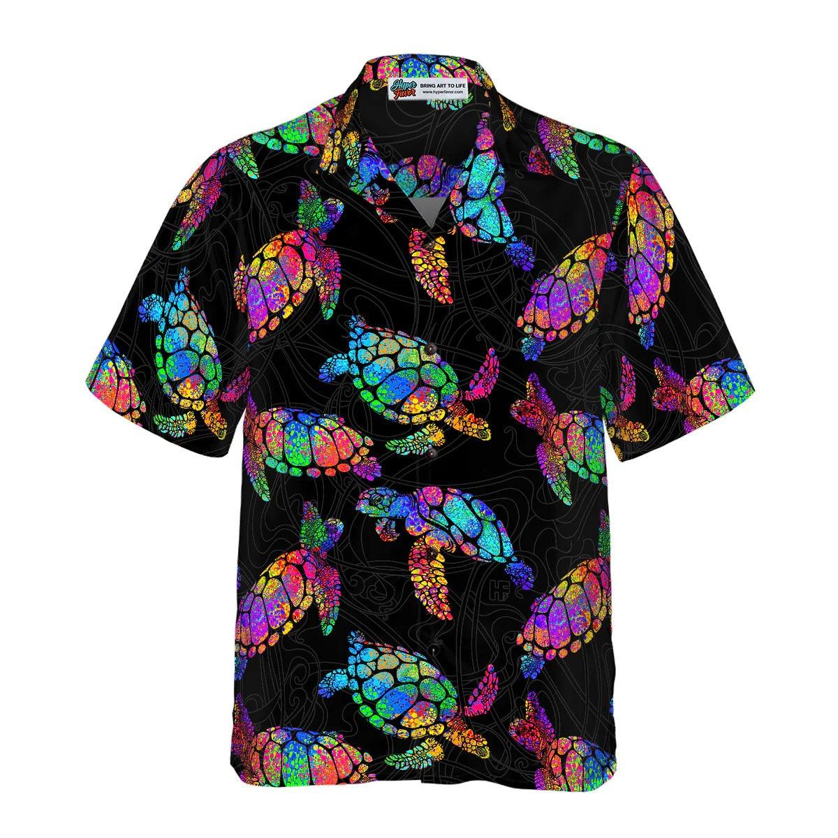 Sea Turtle Hawaiian Shirt, Boho Style Turtle Shirt For Men & Women - Perfect Gift For Turtle Lover, Friend, Family - Image 2