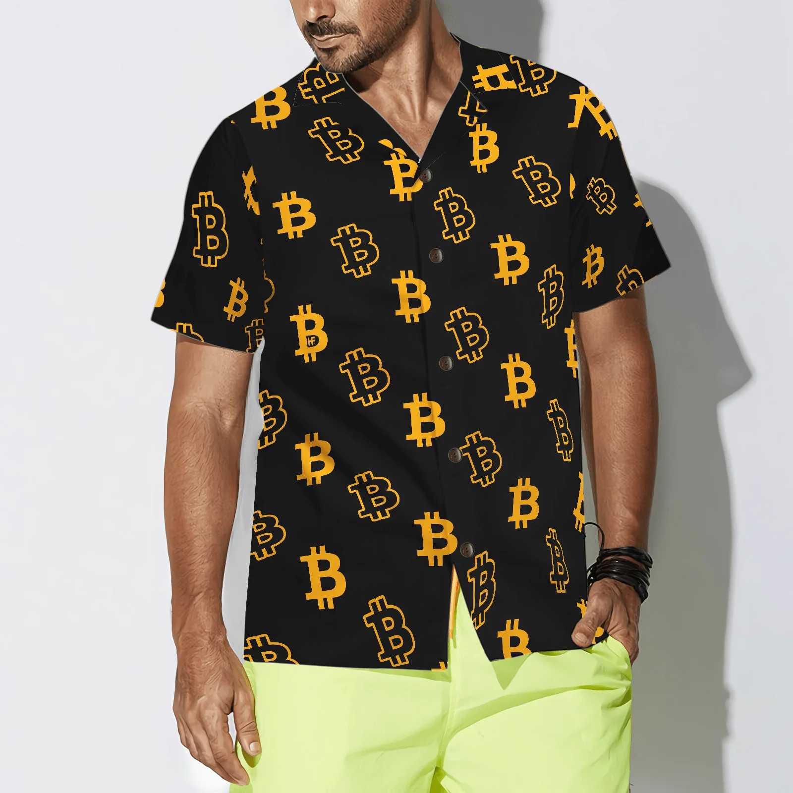 Seamless Bitcoin Hawaiian Shirt, Colorful Summer Aloha Shirt For Men Women, Perfect Gift For Husband, Wife, Friend, Family - Image 3