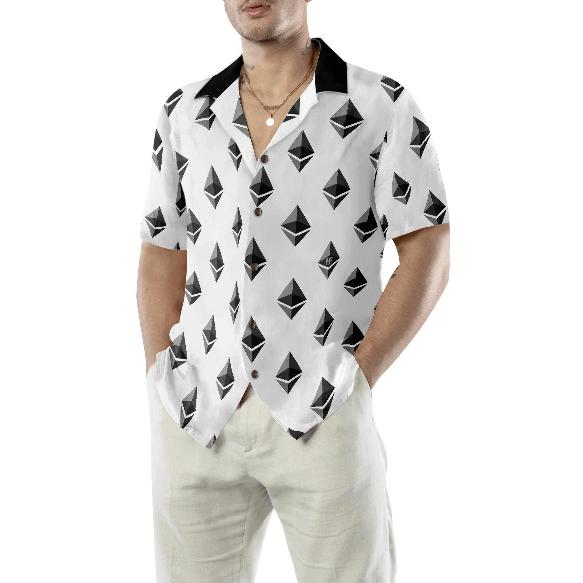 Seamless Ethereum Cryptocurrency Hawaiian Shirt, Colorful Summer Aloha Shirt For Men Women, Perfect Gift For Husband, Wife, Friend, Family - Image 5