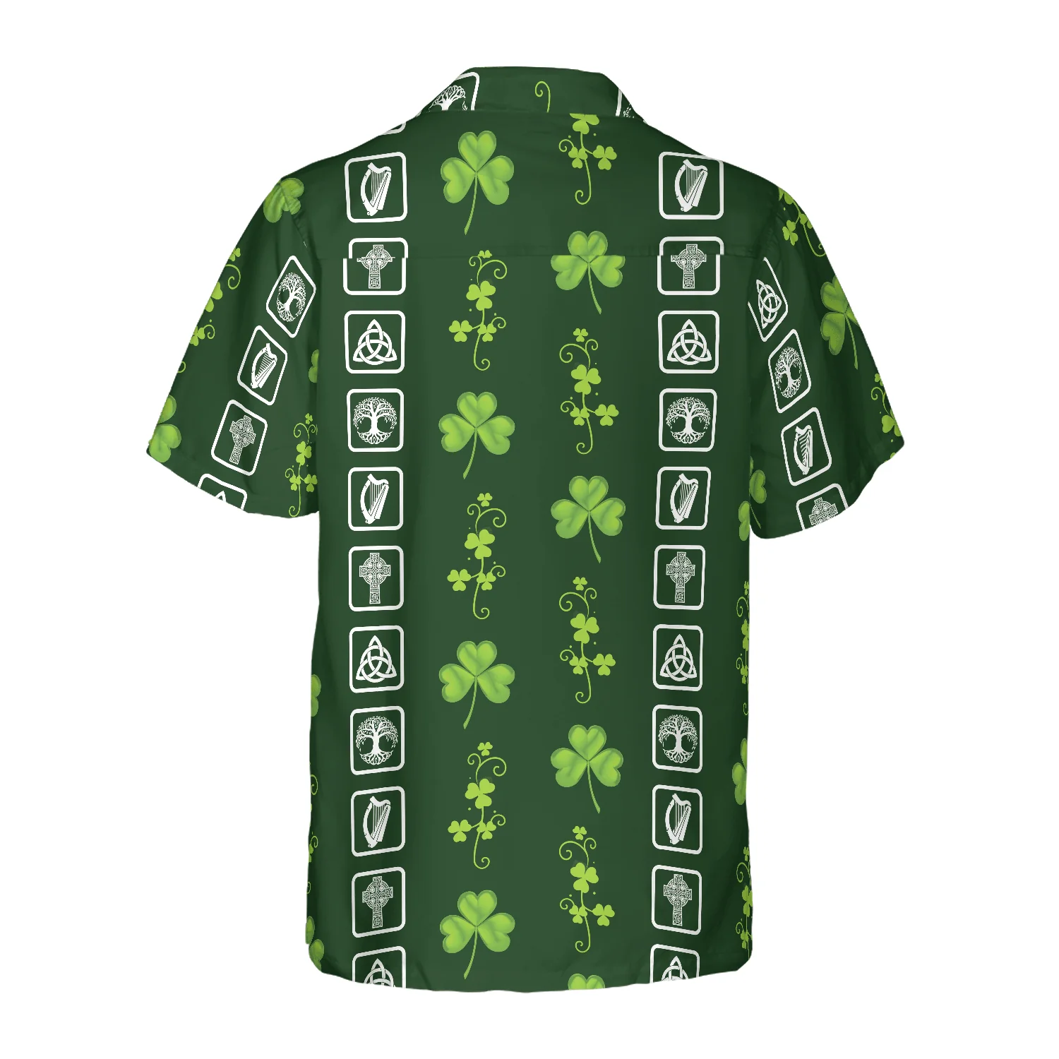Shamrock Irish Symbols Hawaiian Shirt, Colorful Summer Aloha Shirts For Men Women, Perfect Gift For Husband, Wife, St. Patrick's Day - Image 2