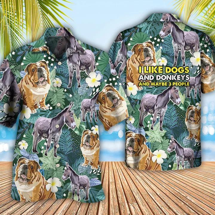 Shar Pei Aloha Hawaii Shirt - I Like Dogs And Donkeys Hawaiian Shirt For Summer - Perfect Gift For Dog Lovers, Friend, Family - Image 2