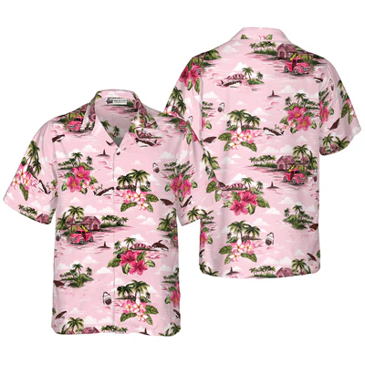 Shark Hawaiian Shirt, Tropical Flowers, Island Hawaiian, Aloha Shirt For Men - Perfect Gift For Husband, Boyfriend, Friend, Family
