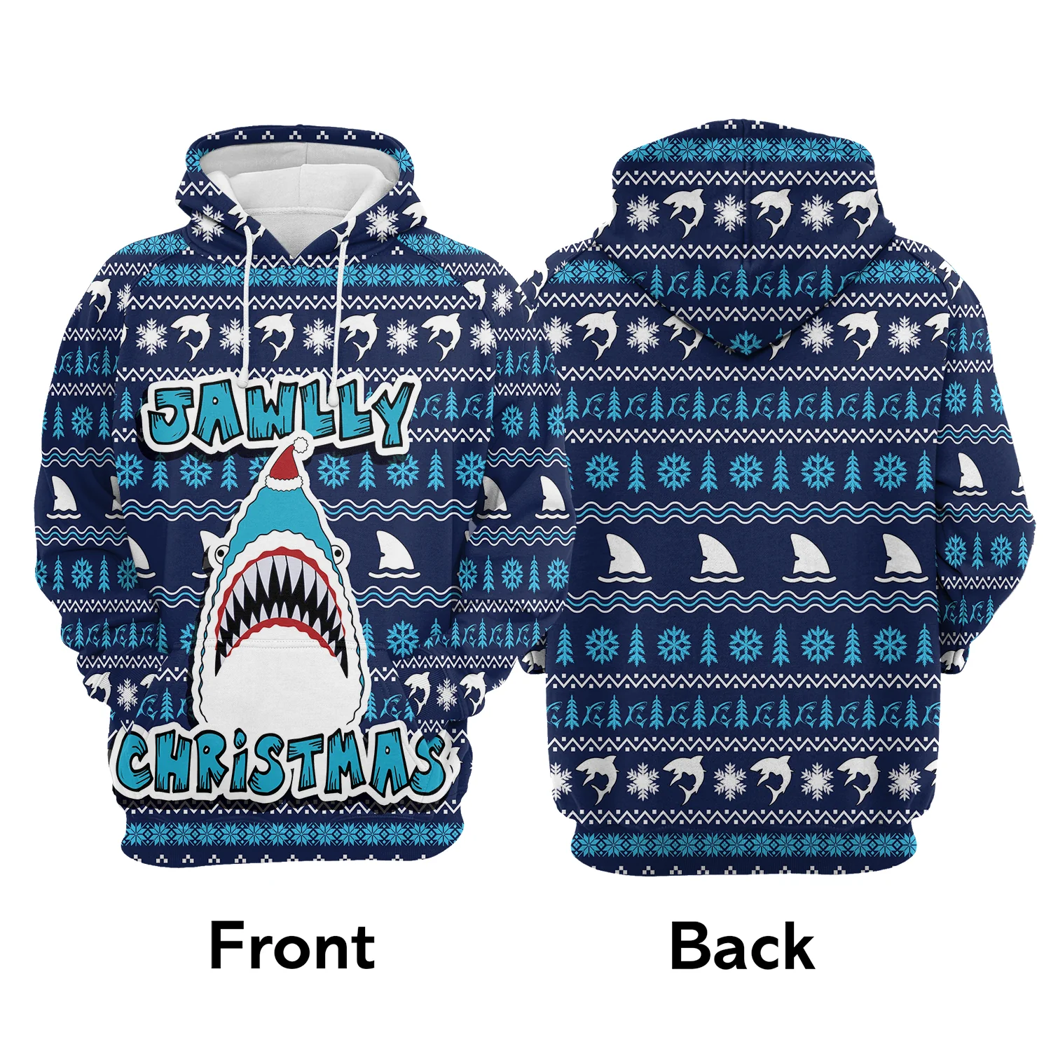 Shark Pullover Premium Hoodie Jawlly Christmas, Perfect Outfit For Men And Women On Christmas New Year Autumn Winter - Image 2