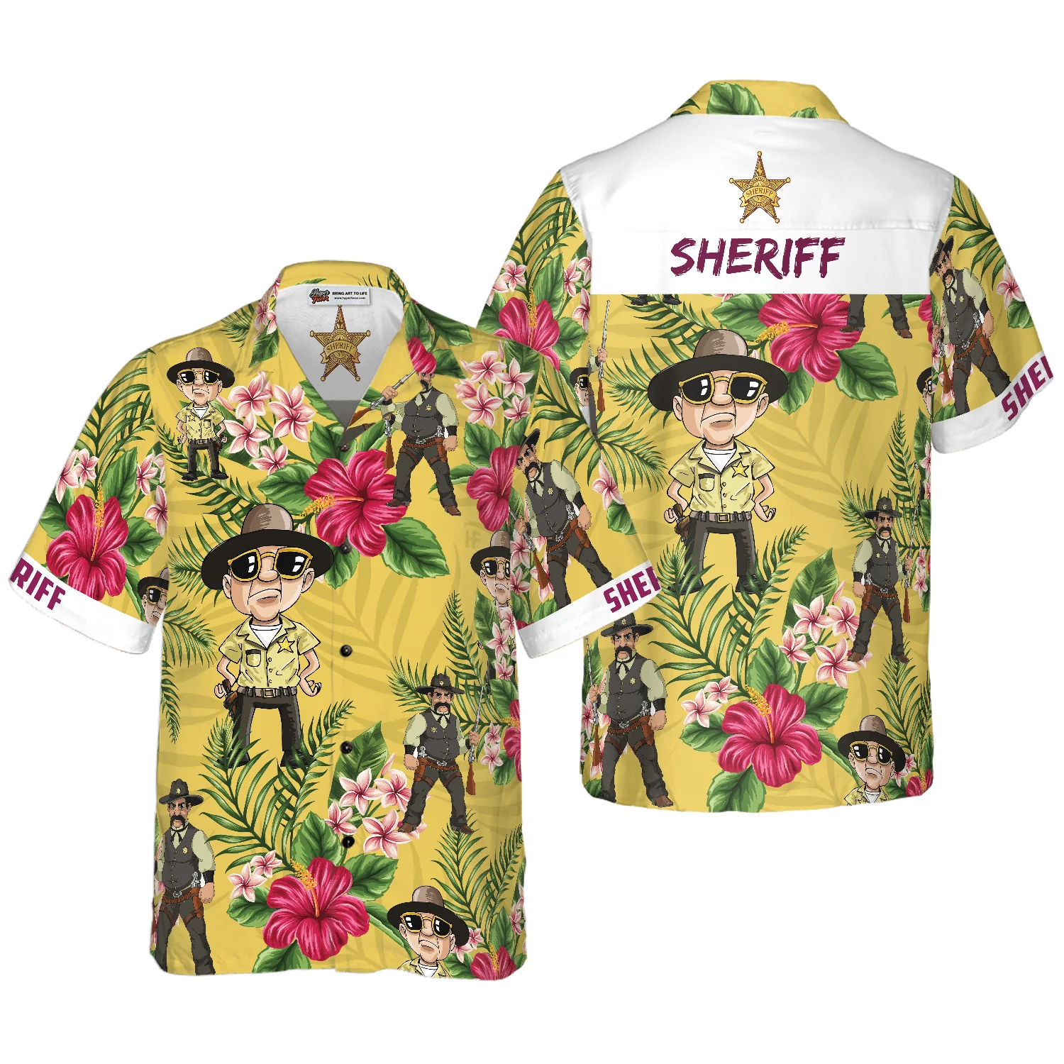 Sherif Hawaiian Shirt, Tropical Floral Proud Sherif Aloha Shirt For Men - Perfect Gift For Sherif, Friend, Husband, Boyfriend, Family