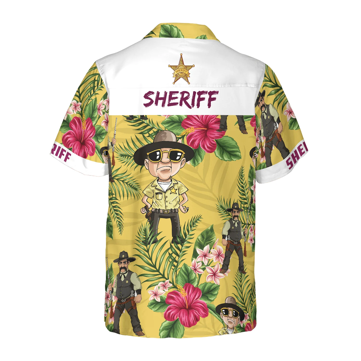 Sherif Hawaiian Shirt, Tropical Floral Proud Sherif Aloha Shirt For Men - Perfect Gift For Sherif, Friend, Husband, Boyfriend, Family - Image 2