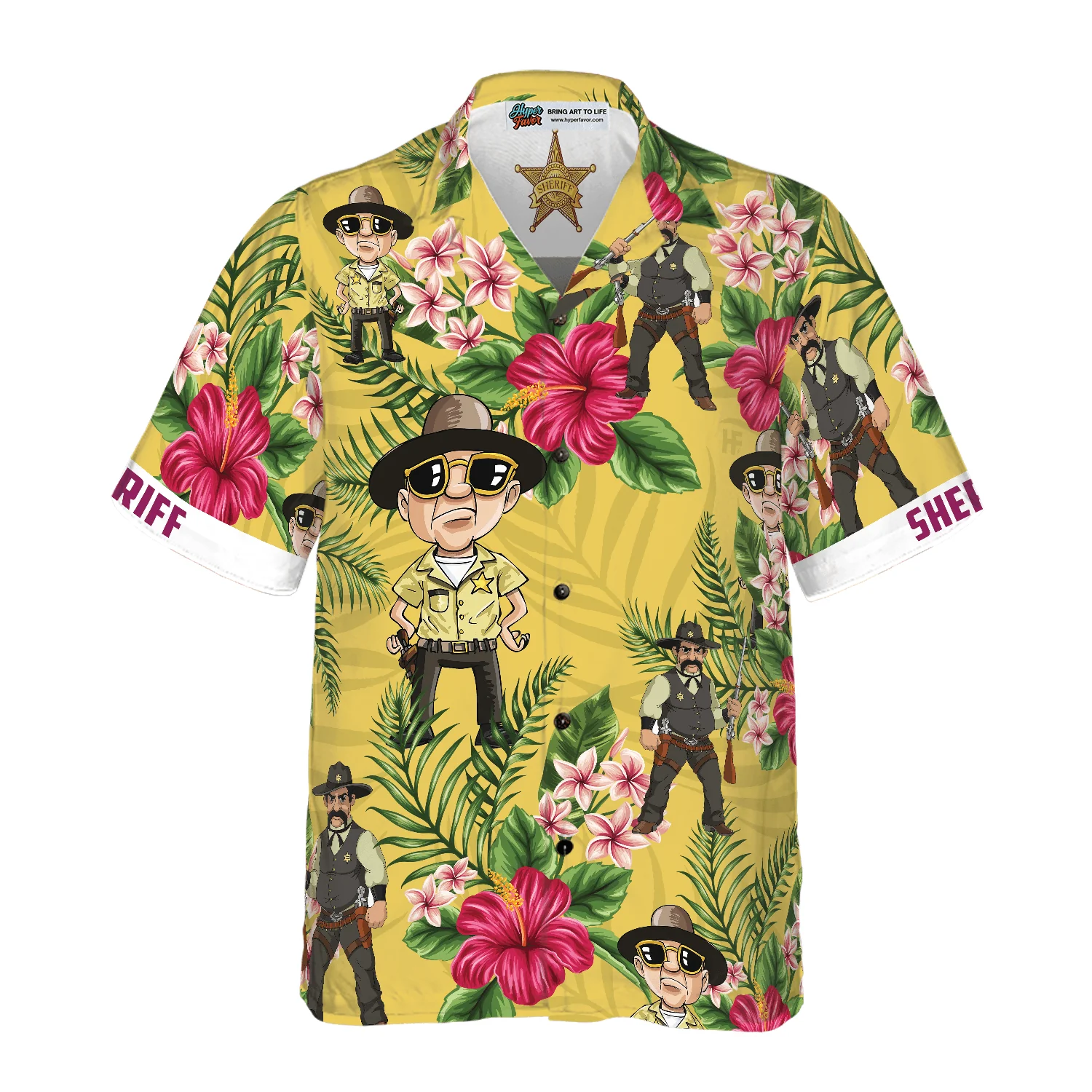 Sherif Hawaiian Shirt, Tropical Floral Proud Sherif Aloha Shirt For Men - Perfect Gift For Sherif, Friend, Husband, Boyfriend, Family - Image 4