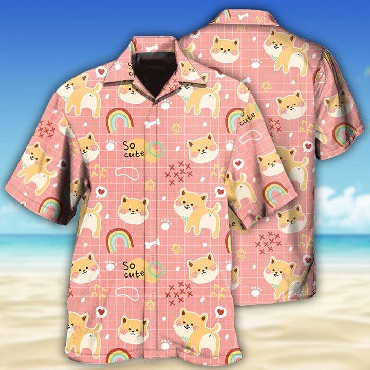 Shiba Inu Aloha Hawaii Shirt - Shiba Inu Cute Rainbow Hawaiian Shirt For Summer - Perfect Gift For Dog Lovers, Friend, Family - Image 2