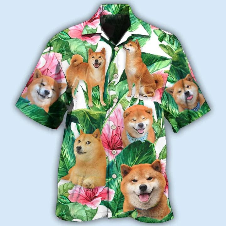 Shiba Inu Aloha Hawaii Shirt - Shiba Inu Tropical Leaf Floral Style Hawaiian Shirt For Summer - Perfect Gift For Dog Lovers, Friend, Family - Image 2