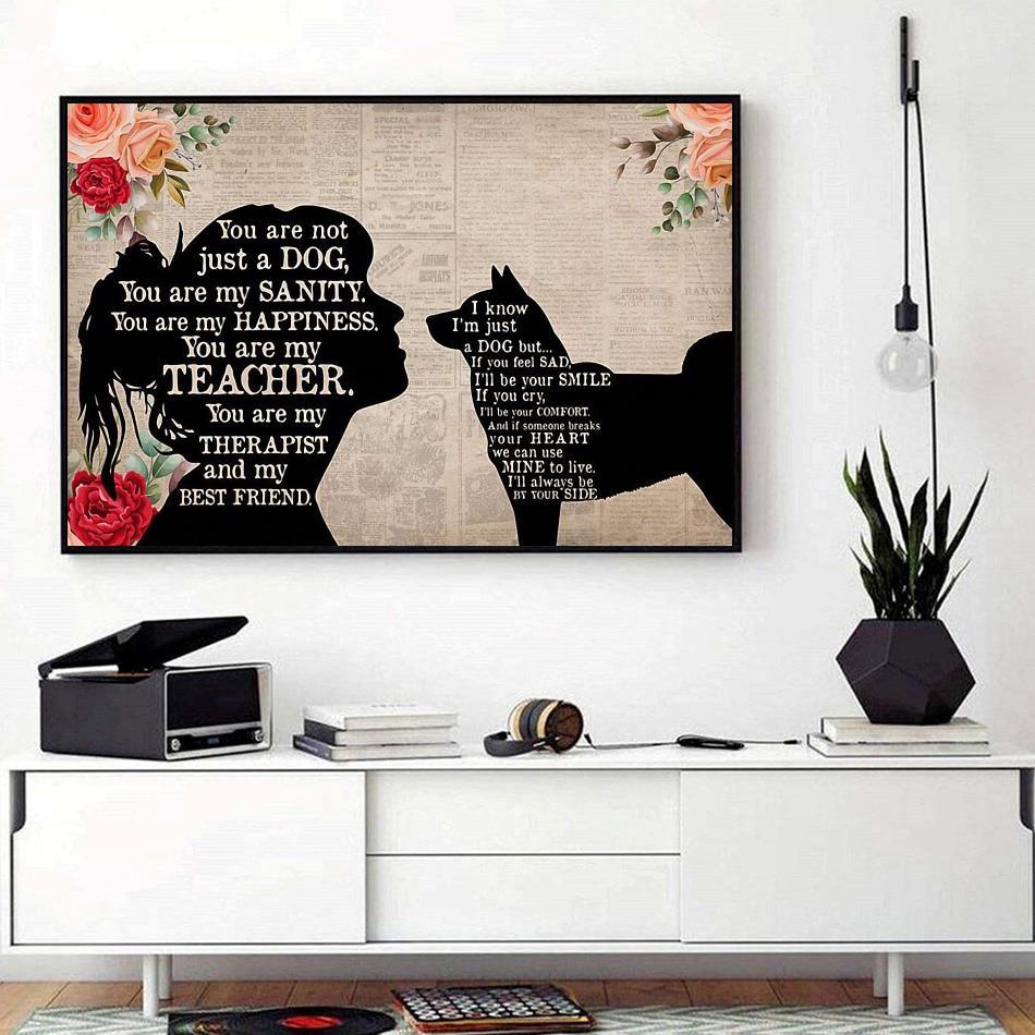 Shiba Inu Landscape Canvas - Shiba Inu Shadow You Are My Sanity Landscape Canvas - Gift For Dog Lovers, Shiba Inu Owner, Friends, Family
