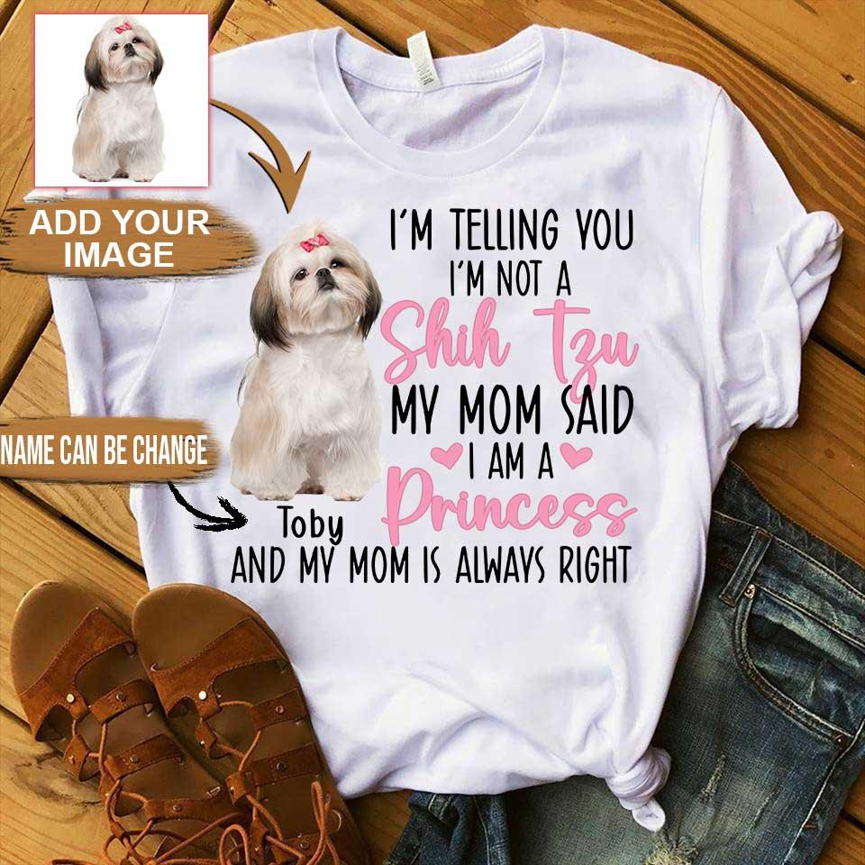 Shih Tzu Unisex T Shirt Custom - Customize Name & Photo I'm Telling You I'm Not A Shih Tzu Personalized Unisex T Shirt - Gift For Dog Lovers, Friend, Family