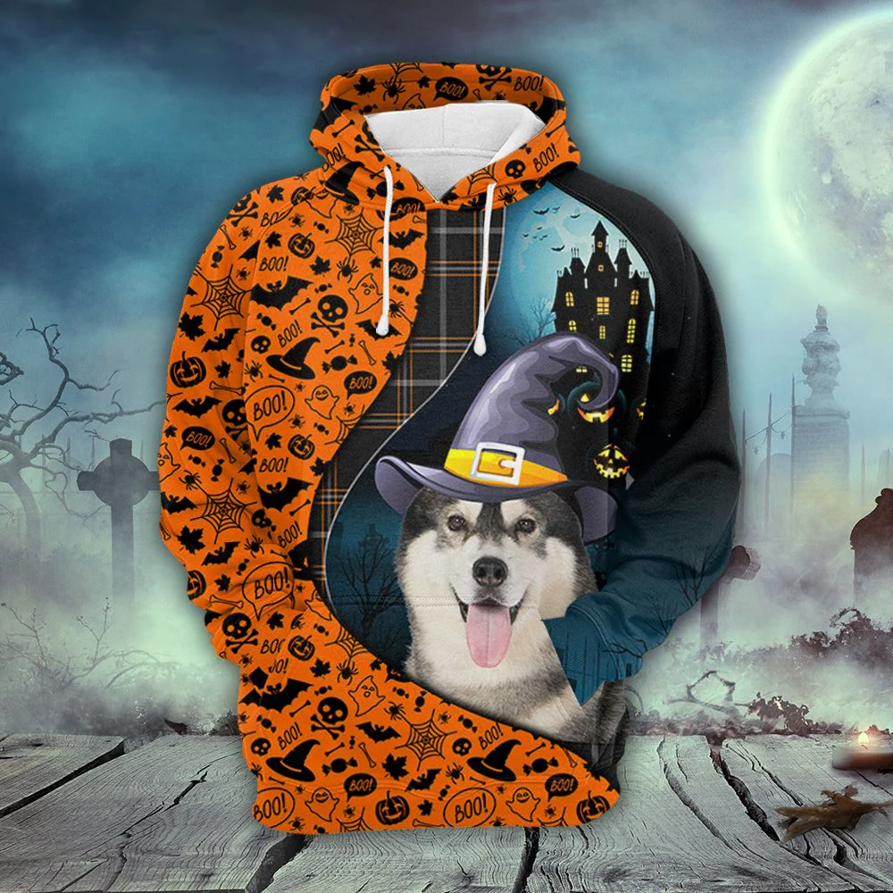 Siberian Husky And Halloween Pullover Premium Hoodie , Perfect Outfit For Men And Women On Christmas New Year Autumn Winter - Image 2