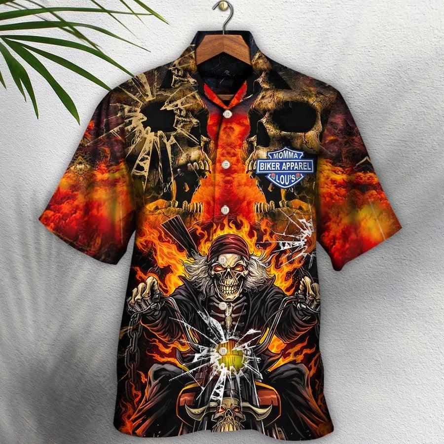 Skull Aloha Hawaiian Shirt For Summer - Skull Biker Lovely Style Hawaiian Shirt - Perfect Gift For Men, Women, Skull Lover - Image 2