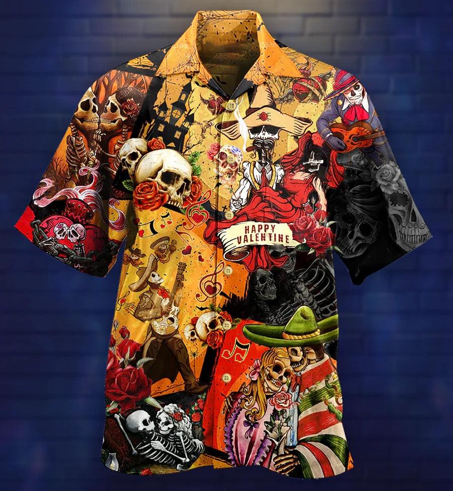 Skull Aloha Hawaiian Shirt For Summer - Skull Happy Women's Day, Valentine Gift's Day Hawaiian Shirt - Perfect Gift For Men, Women, Skull Lover - Image 2