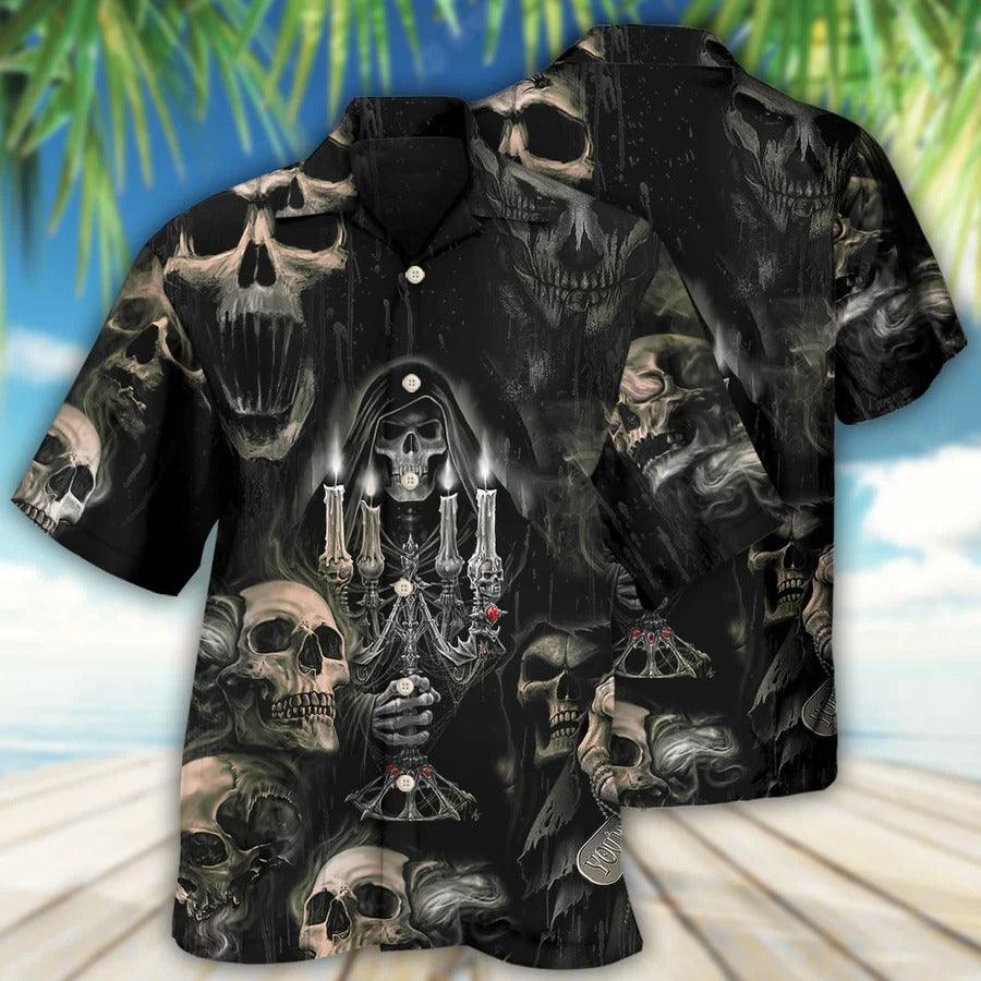 Skull Aloha Hawaiian Shirt For Summer - Skull Horror Skull Movies Hawaiian Shirt - Perfect Gift For Men, Women, Skull Lover