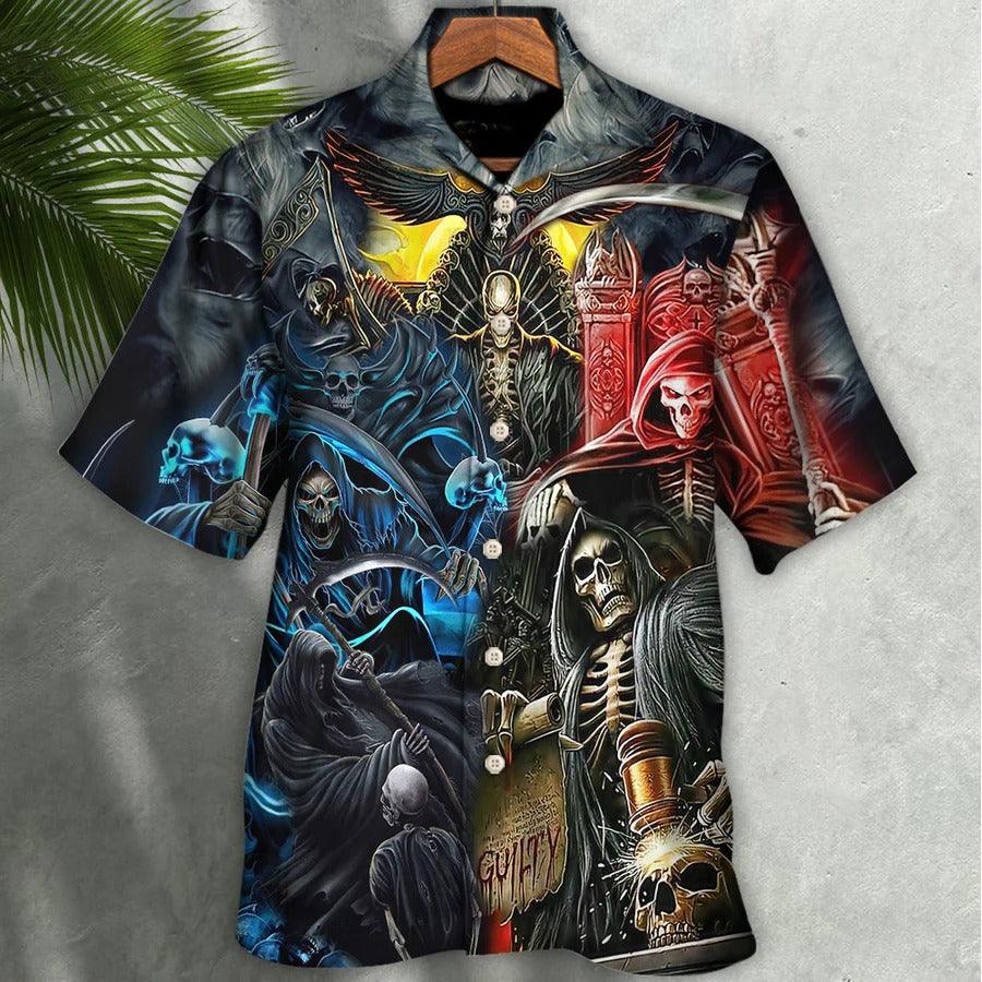 Skull Aloha Hawaiian Shirt For Summer - Skull Judgment Of Death Area Hawaiian Shirt - Perfect Gift For Men, Women, Skull Lover - Image 2