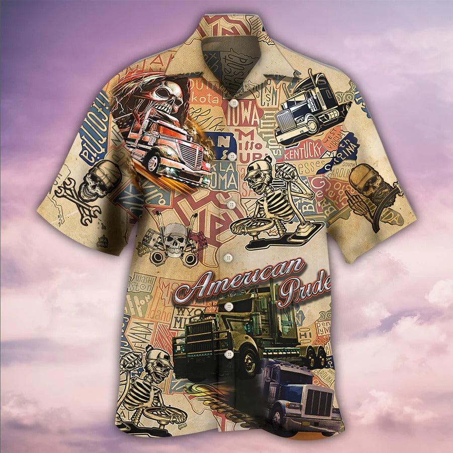 Skull Aloha Hawaiian Shirt For Summer - Skull Love Life Cool, American Pride Hawaiian Shirt - Perfect Gift For Men, Women, Skull Lover - Image 3