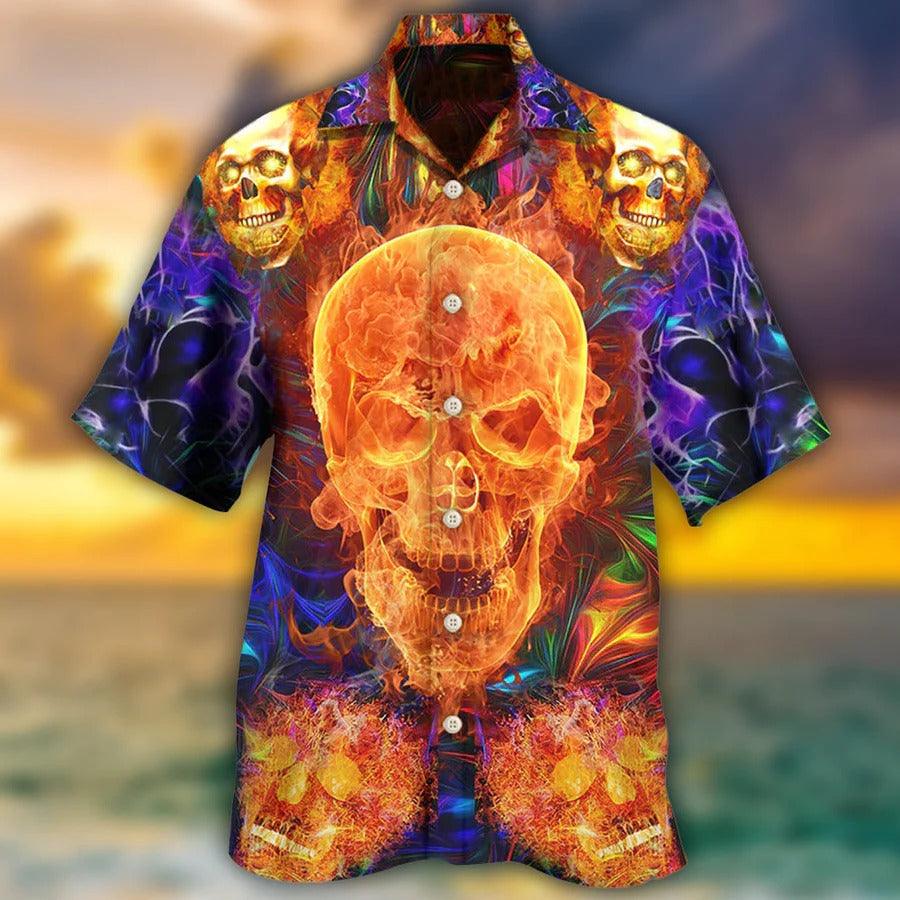 Skull Aloha Hawaiian Shirt For Summer - Skull Love Life We Love Hawaiian Shirt - Perfect Gift For Men, Women, Skull Lover