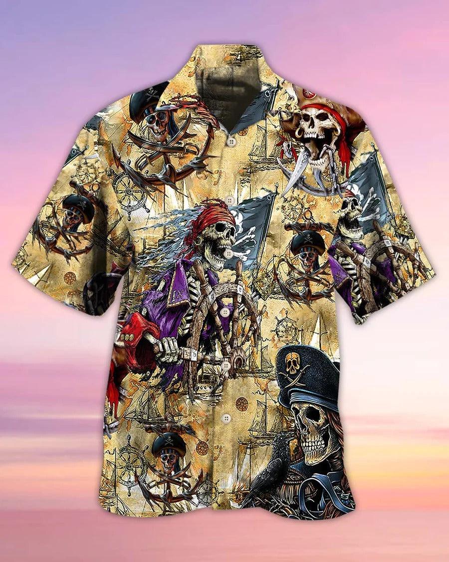Skull Aloha Hawaiian Shirt For Summer - Skull Pirate Amazing Cool Hawaiian Shirt - Perfect Gift For Men, Women, Skull Lover - Image 3