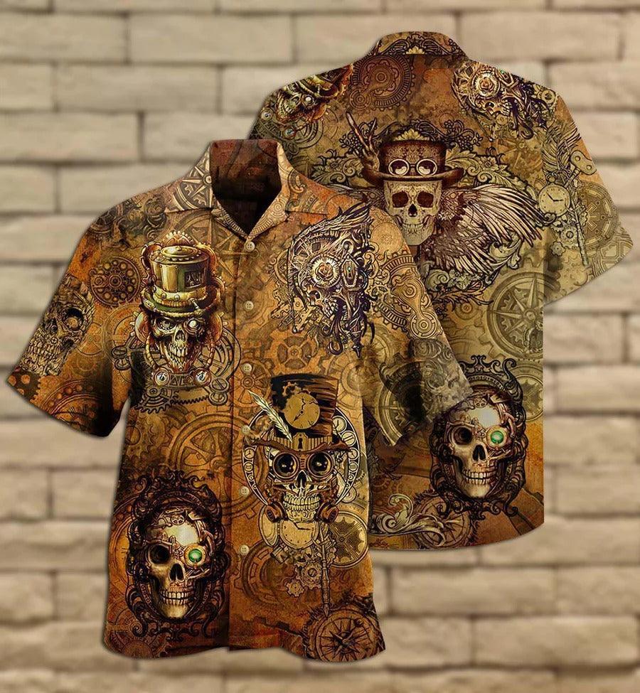 Skull Aloha Hawaiian Shirt For Summer - Skull Pirates Retro Style Hawaiian Shirt - Perfect Gift For Men, Women, Skull Lover