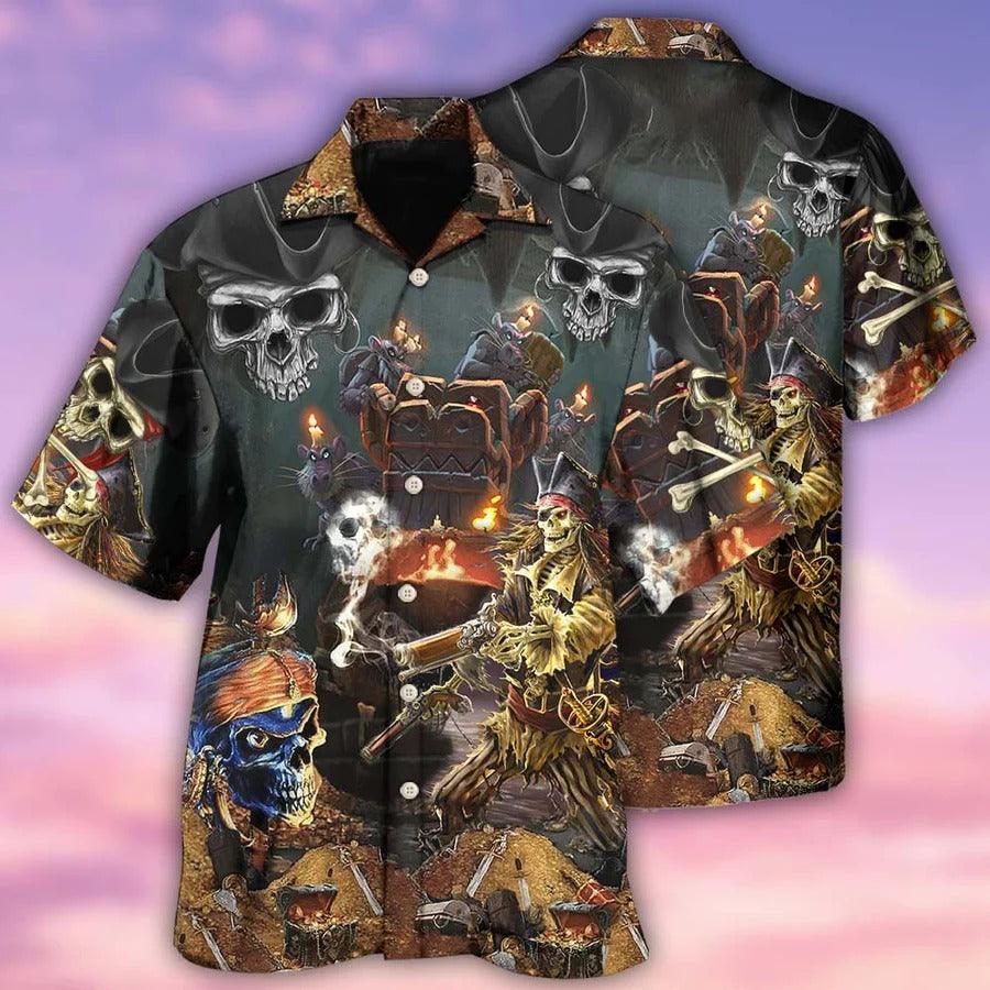 Skull Aloha Hawaiian Shirt For Summer - Skull Play With Together Hawaiian Shirt - Perfect Gift For Men, Women, Skull Lover - Image 2
