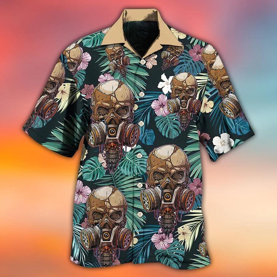 Skull Aloha Hawaiian Shirt For Summer - Skull Style Lover Skull, poison resistant mask Skull Hawaiian Shirt - Perfect Gift For Men, Women, Skull Lover
