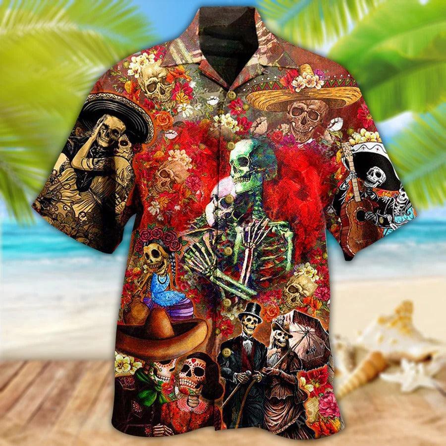 Skull Aloha Hawaiian Shirt For Summer - Skull Until We Are Seperated By Death Hawaiian Shirt - Flower Colorful Hawaiian Shirt - Perfect Gift For Men, Women, Skull Lover