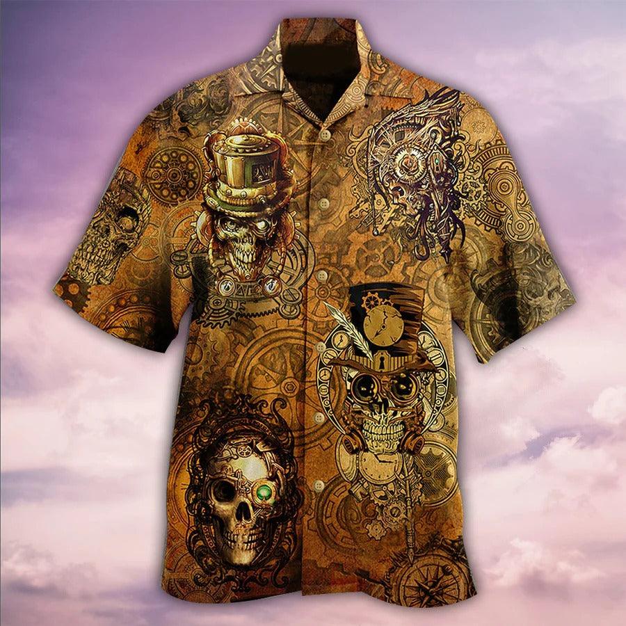 Skull Aloha Hawaiian Shirt For Summer - Skull Vintage Cool Hawaiian Shirt - Perfect Gift For Men, Women, Skull Lover