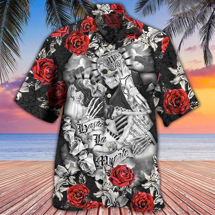 Skull Aloha Hawaiian Shirt For Summer - Skull Women's Day, Valentine Gift's Day Art Hawaiian Shirt - Perfect Gift For Men, Women, Skull Lover - Image 2