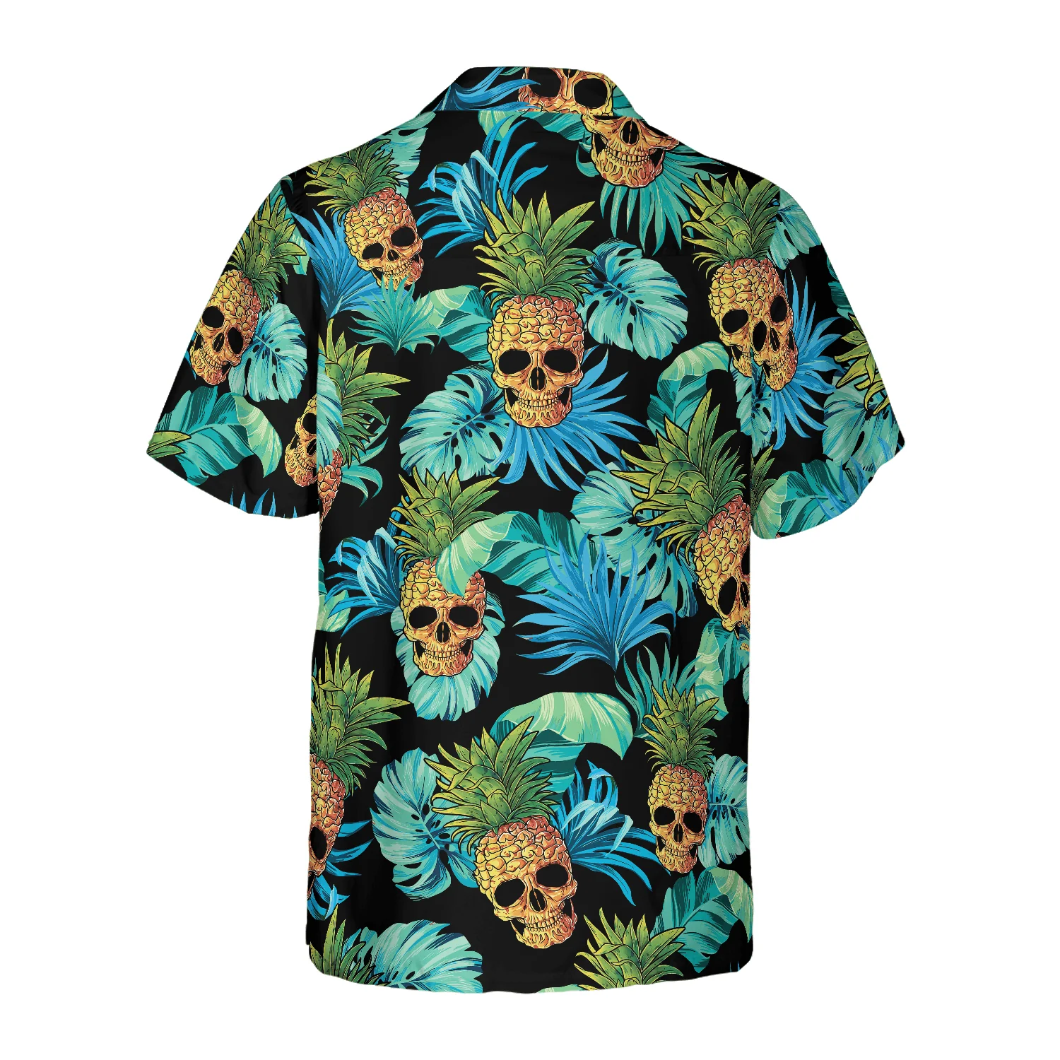 Skull Aloha Hawaiian Shirt, Pineapple Skull & The Tropical Leaves Hawaiian Shirt, Colorful Summer Aloha Shirt For Men Women, Gift For Friend, Family - Image 5