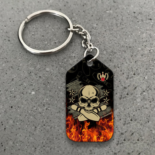 Skull Bowling In Fire Acrylic Keychain For Bowling Players - Christmas Gift For Bowling Lovers, Bowling Team, Family, Friends - Image 7