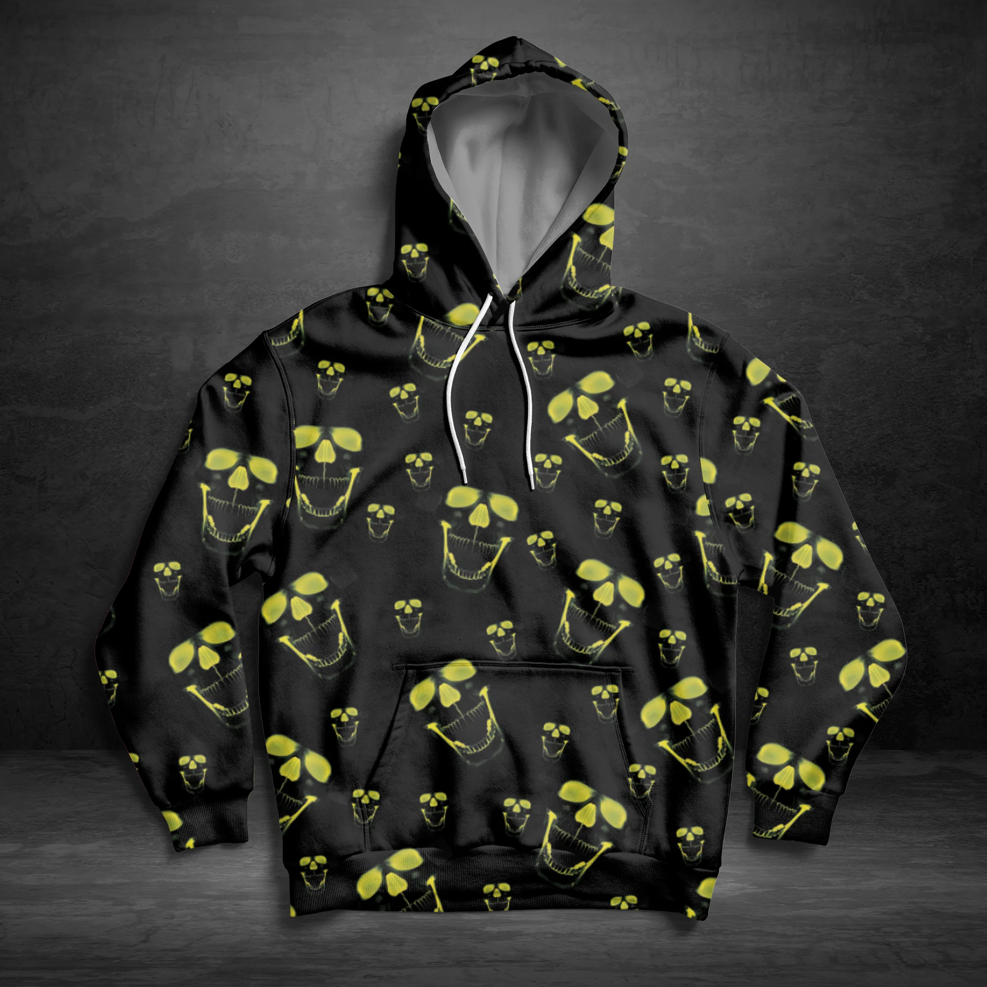 Skull Green Light Pullover Premium Hoodie, Perfect Outfit For Men And Women On Christmas New Year Autumn Winter
