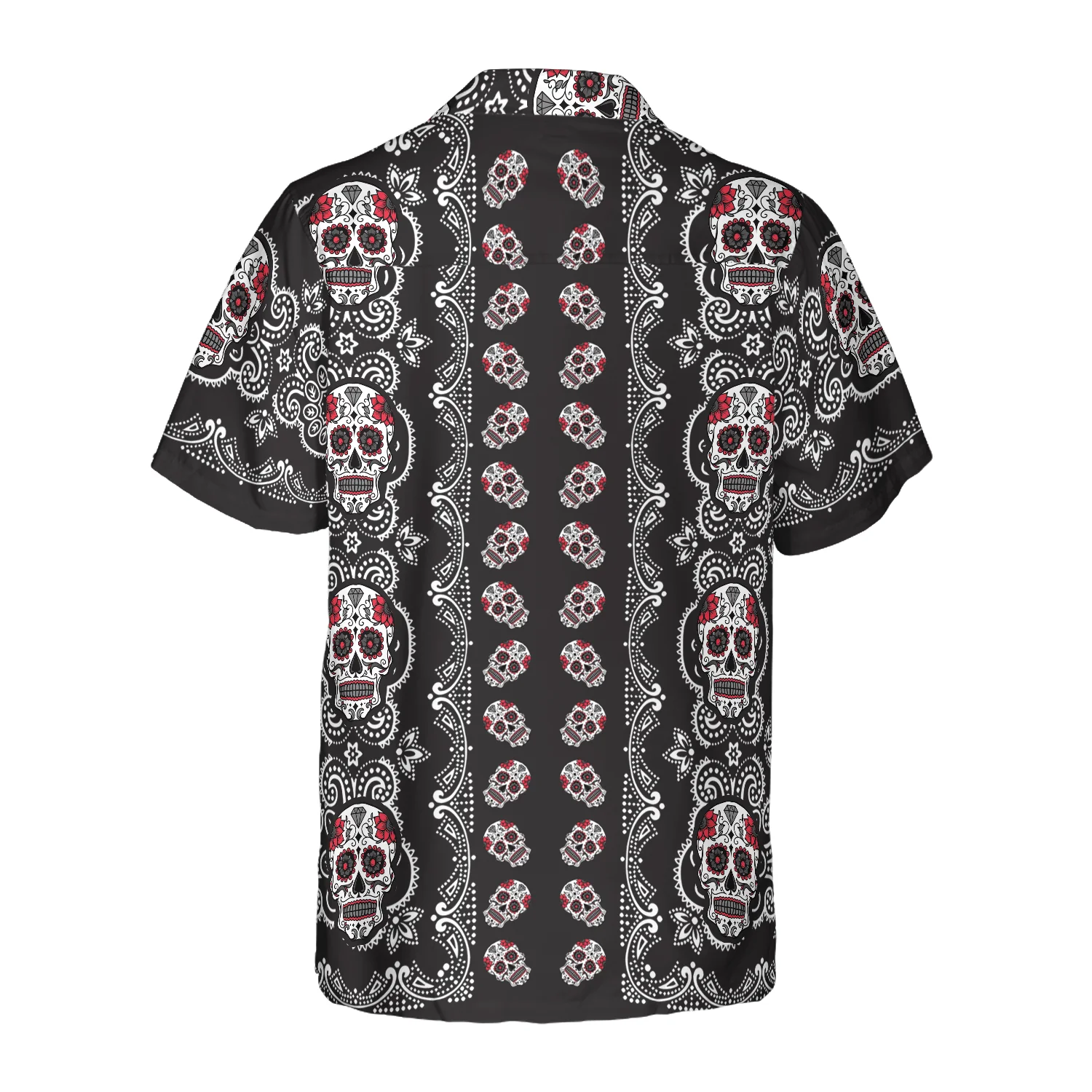 Skull Hawaiian Shirt - Sugar Skull Calavera Pattern Hawaiian Shirt, Colorful Summer Aloha Shirt For Men Women, Gift For Friend, Family, Husband, Wife - Image 2