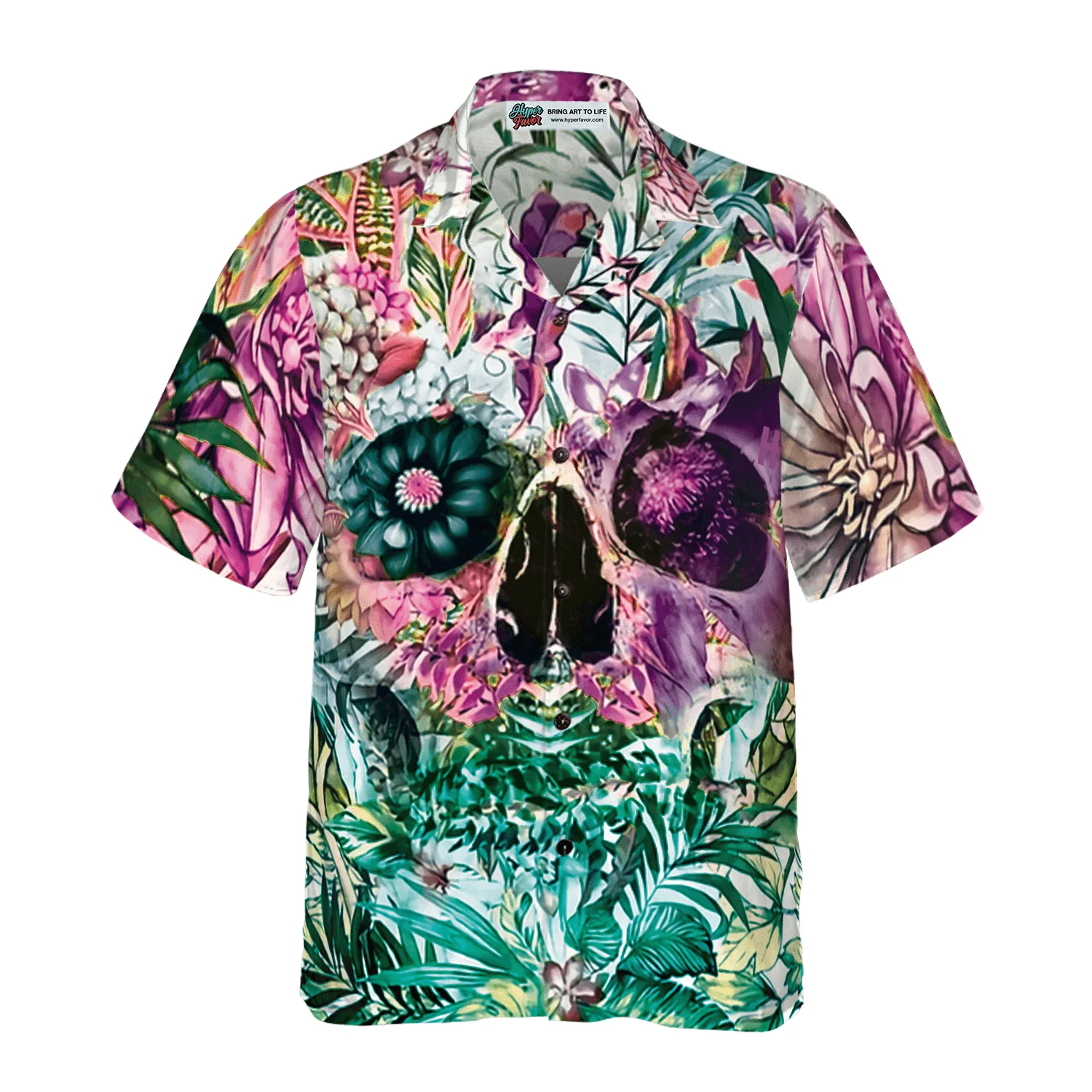 Skull Hawaiian Shirt, Summer Tropical Skull Pattern Hawaiian Shirt, Colorful Summer Aloha Shirt For Men Women, Gift For Friend, Family, Husband, Wife - Image 4